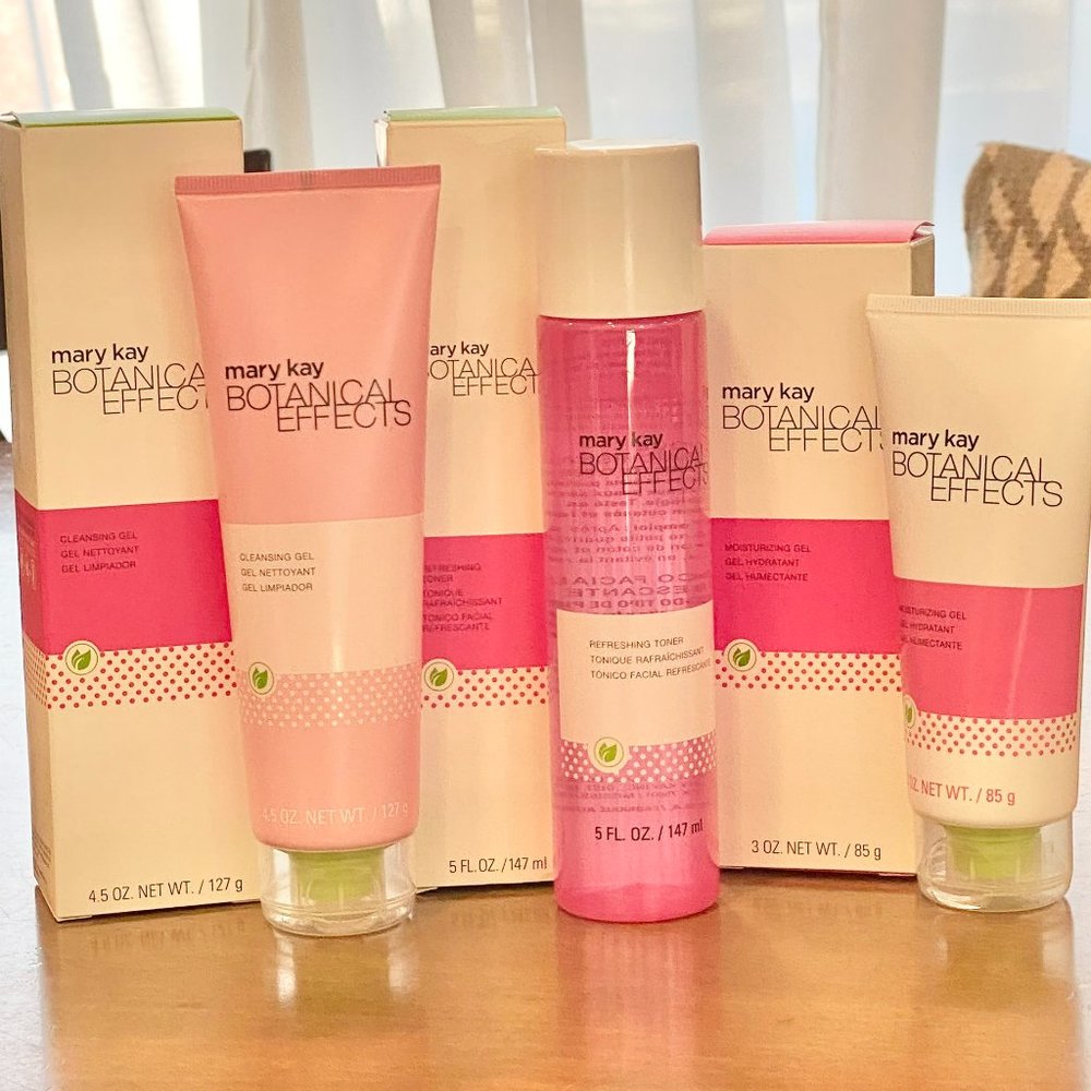 3 PC Mary Kay Botanical Effects Sensitive Skin Care Cleanser, Toner, Moisturizer